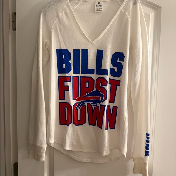 PINK Victoria's Secret Buffalo Bills Long Sleeve Thermal Tee Medium - Picture 1 of 4